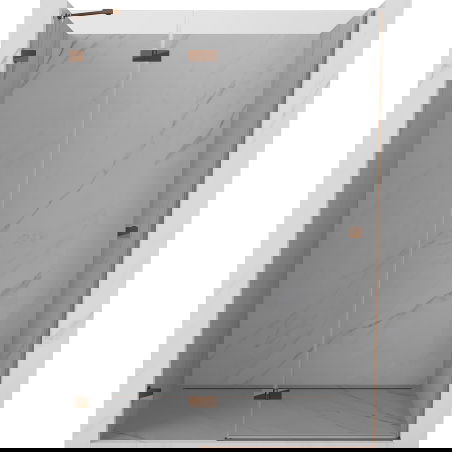 Mexen Lunar uși de duș batante stânga 130 cm, transparente, aur roz - 834-130-000-60-00-L