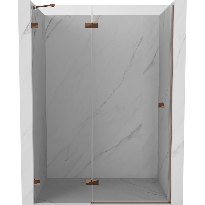 Mexen Lunar ușă de duș batantă stânga 140 cm, transparentă, aur roz - 834-140-000-60-00-L