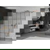 Mexen Kioto perete de duș autoportant 140 x 200 cm, grilaj negru 8 mm, aur roz - 800-140-002-60-77
