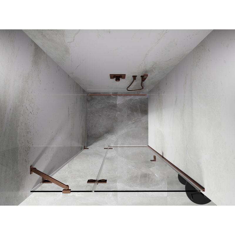 Mexen Lunar ușă de duș pivotantă stânga 95 cm, transparent, cupru periat - 834-095-000-65-00-L