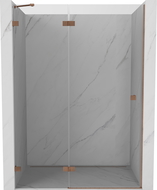 Mexen Lunar ușă de duș batantă stânga 130 cm, transparentă, cupru periat - 834-130-000-65-00-L