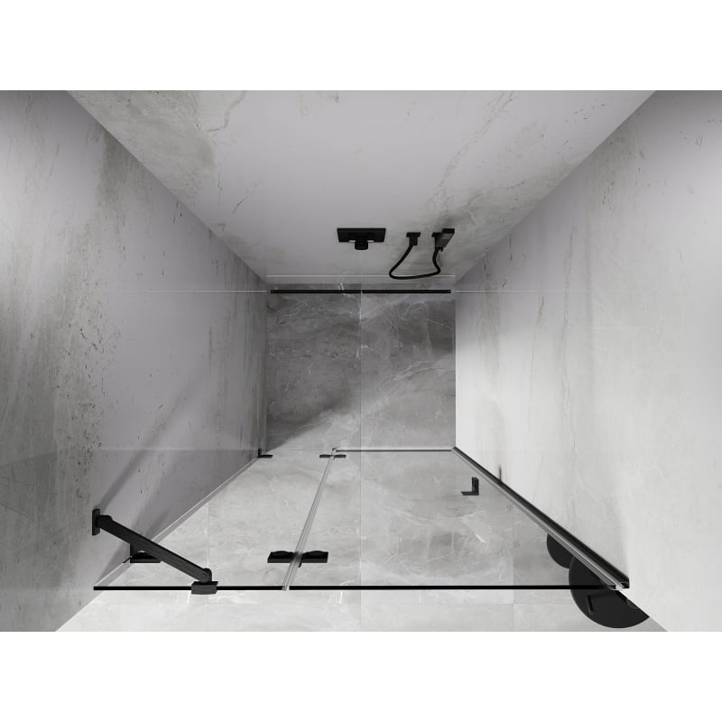 Mexen Lunar uși de duș batante stânga 95 cm, transparent, gri armă periat - 834-095-000-66-00-L