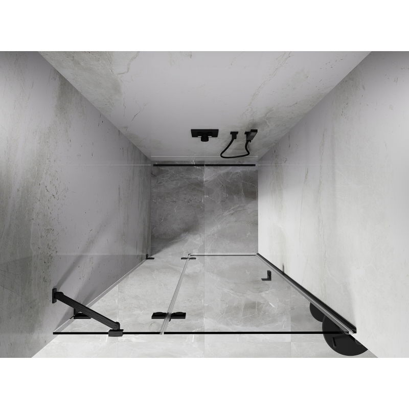 Mexen Lunar uși de duș batante stânga 100 cm, transparent, gri armat periat - 834-100-000-66-00-L