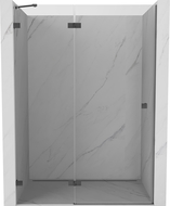 Mexen Lunar uși de duș batante stânga 130 cm, transparent, gri periat - 834-130-000-66-00-L
