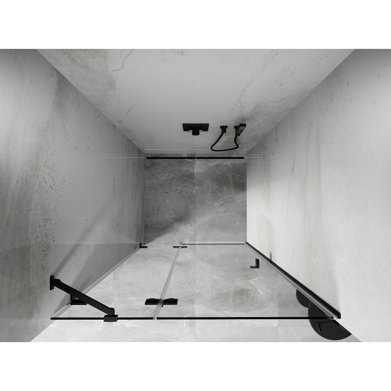 Mexen Lunar zuhanyajtó balra nyíló 80 cm, átlátszó, fekete - 834-080-000-70-00-L