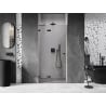 Ușă de duș batantă stânga Mexen Lunar 85 cm, transparentă, neagră - 834-085-000-70-00-L