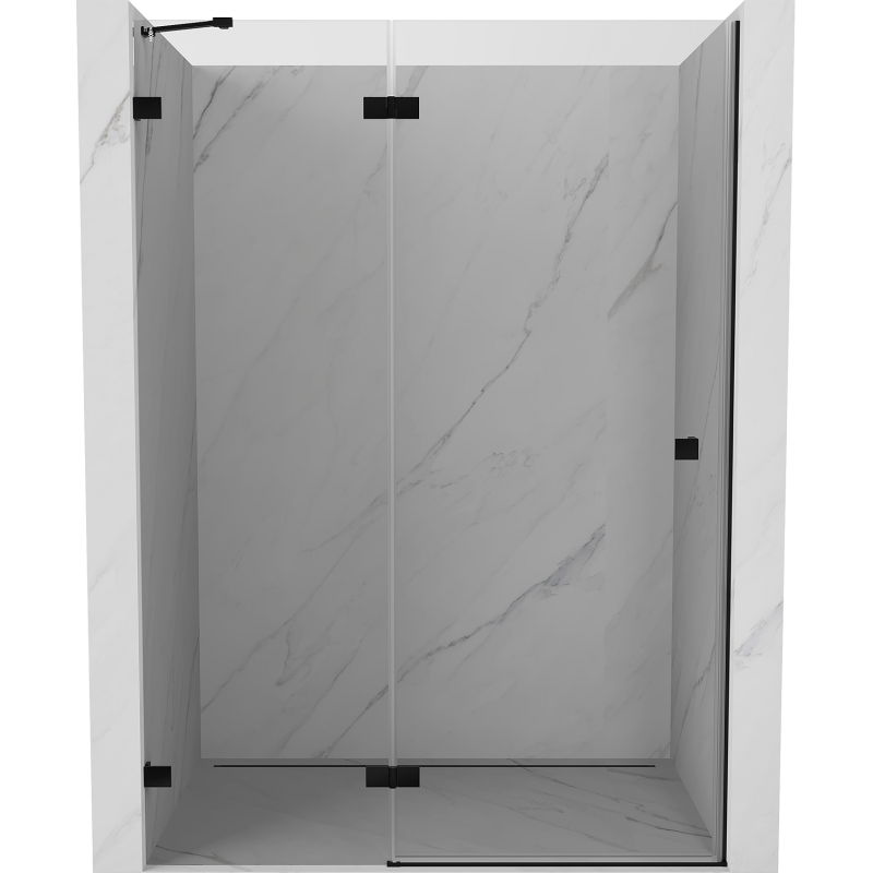 Mexen Lunar ușă de duș pivotantă stânga 135 cm, transparentă, neagră - 834-135-000-70-00-L