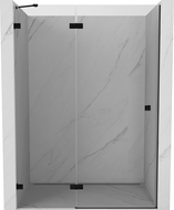 Mexen Lunar ușă de duș rabatabilă stânga 140 cm, transparentă, neagră - 834-140-000-70-00-L