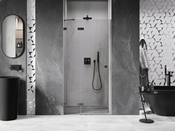 Mexen Lunar zuhanyajtó balra nyíló 105 cm, átlátszó, gun metal - 834-105-000-95-00-L