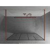 Mexen Kioto szabadon álló zuhanyfal 110 x 200 cm, fekete mintával 8 mm, rózsaarany - 800-110-002-60-78