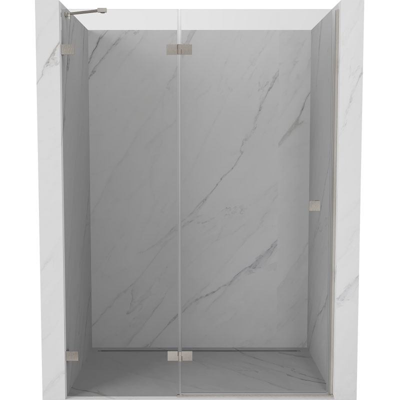 Mexen Lunar uși de duș batante stânga 135 cm, transparente, nichel periat - 834-135-000-97-00-L