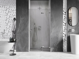 Mexen Lunar ușă de duș rabatabilă dreaptă 75 cm, transparentă, crom - 834-075-000-01-00-P
