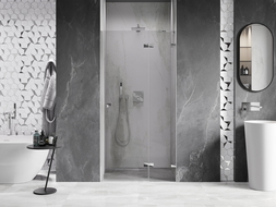 Mexen Lunar ușă de duș rabatabilă dreaptă 80 cm, transparentă, crom - 834-080-000-01-00-P