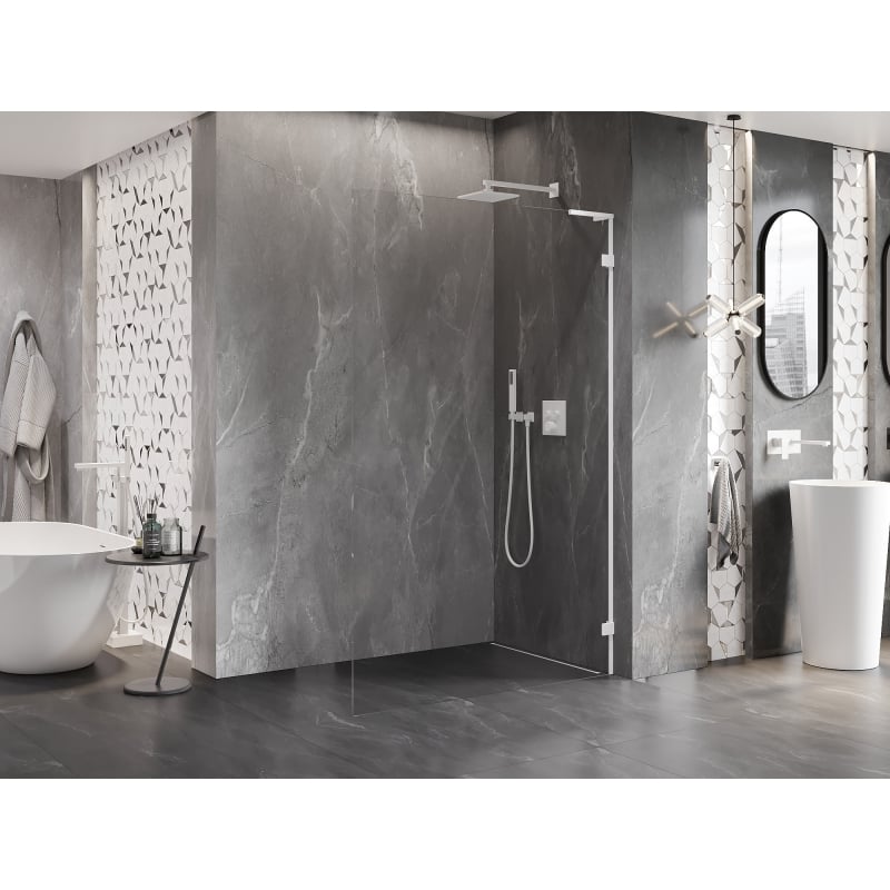 Mexen Lunar L perete de duș Walk-in dreapta 90 x 200 cm, transparent 8 mm, alb - 830L-090-000-20-00-P