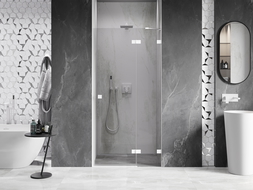 Mexen Lunar ușă de duș batantă dreaptă 90 cm, transparentă, alb - 834-090-000-20-00-P