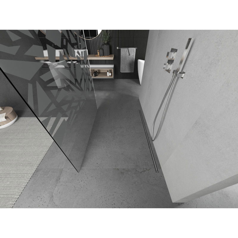 Mexen Kioto perete de duș autoportant 110 x 200 cm, model alb 8 mm, crom - 800-110-002-01-85