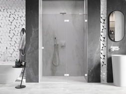 Mexen Lunar ușă de duș batantă dreapta 130 cm, transparent, alb - 834-130-000-20-00-P