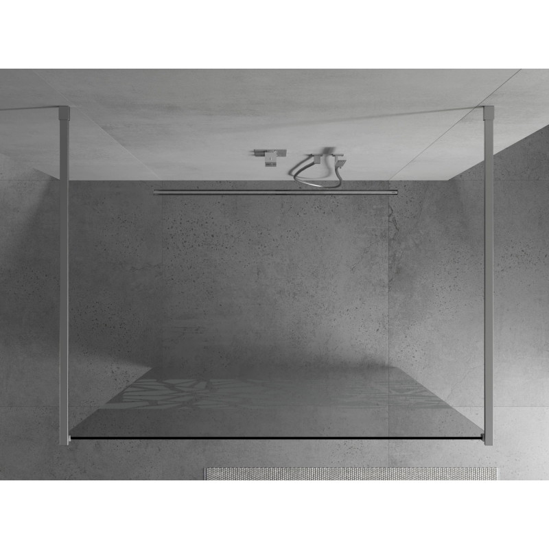 Mexen Kioto szabadon álló zuhanyfal 130 x 200 cm, fehér mintázat 8 mm, króm - 800-130-002-01-85