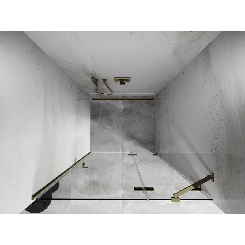 Mexen Lunar uși de duș batante dreapta 70 cm, transparent, aurii - 834-070-000-50-00-P