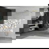 Mexen Kioto perete de duș de sine stătător 100 x 200 cm, transparent/Model alb 8 mm, Aurie - 800-100-002-50-85