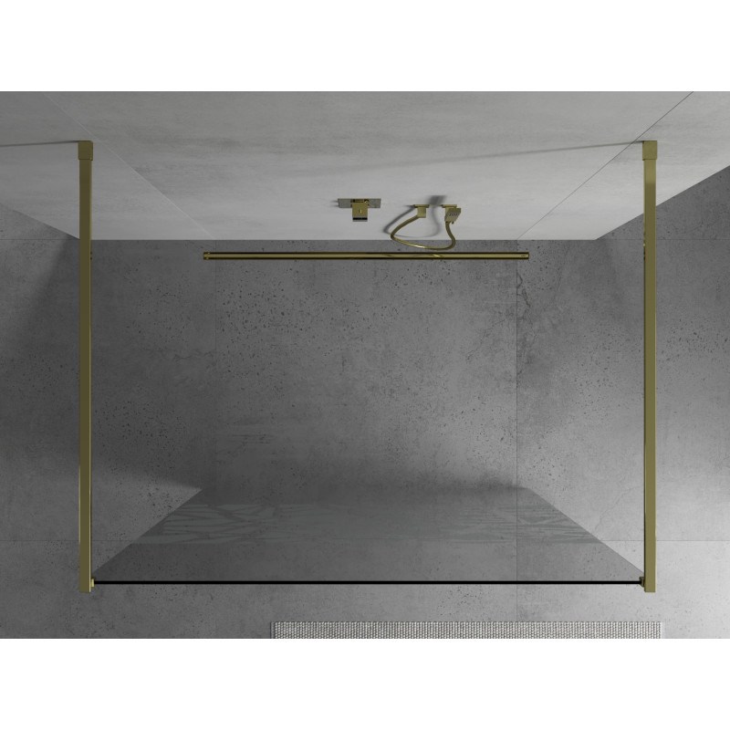 Mexen Kioto panou de duș autoportant 100 x 200 cm, model alb 8 mm, auriu - 800-100-002-50-85