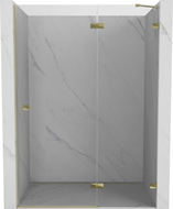 Mexen Lunar ușă de duș batantă dreapta 130 cm, transparentă, aurie - 834-130-000-50-00-P