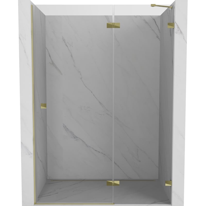 Mexen Lunar uși de duș rabatabile dreapta 135 cm, transparent, aurii - 834-135-000-50-00-P