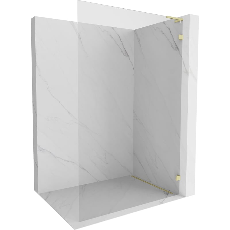 Mexen Lunar L perete de duș Walk-in dreapta 80 x 200 cm, transparent 8 mm, auriu periat - 830L-080-000-55-00-P