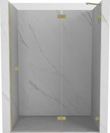 Mexen Lunar uși de duș batante, dreapta, 135 cm, transparent, auriu periat - 834-135-000-55-00-P