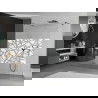 Mexen Kioto perete de duș de sine stătător 110 x 200 cm, transparent/Model alb 8 mm, Neagră - 800-110-002-70-85