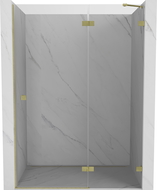 Mexen Lunar ușă de duș batantă dreapta 140 cm, transparentă, auriu periat - 834-140-000-55-00-P