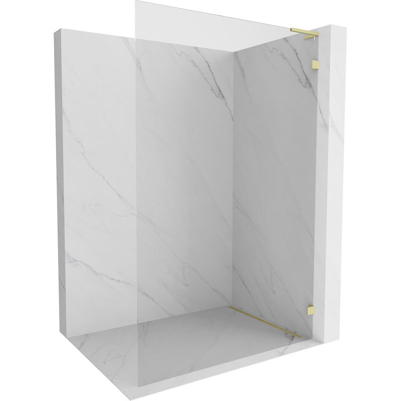 Mexen Lunar L zuhanyfal Walk-in jobb 110 x 200 cm, átlátszó 8 mm, arany kefélt - 830L-110-000-55-00-P