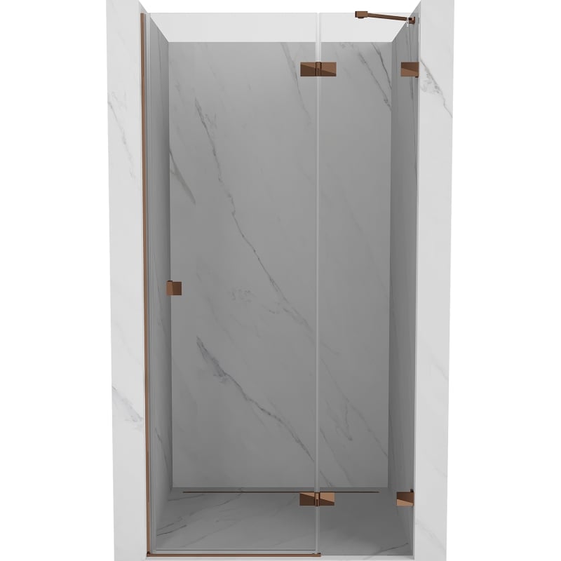 Mexen Lunar ușă de duș batantă dreaptă 75 cm, transparentă, aur roz - 834-075-000-60-00-P