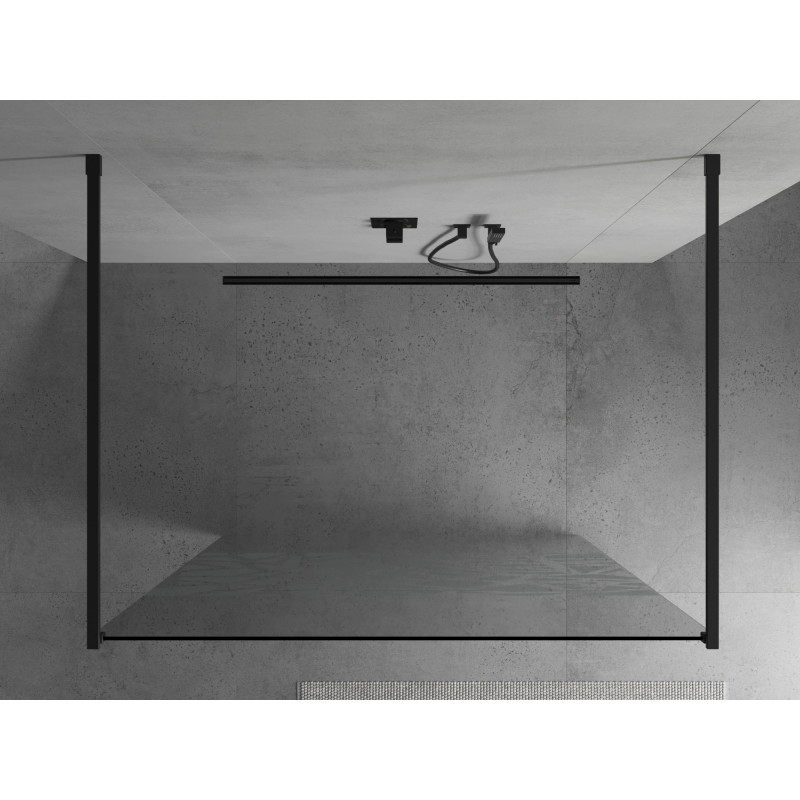 Mexen Kioto panou de duș autoportant 130 x 200 cm, model alb 8 mm, negru - 800-130-002-70-85