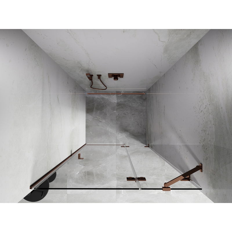 Mexen Lunar uși de duș batante dreapta 95 cm, transparent, aur roz - 834-095-000-60-00-P