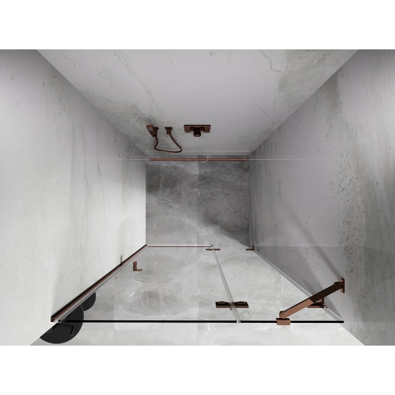 Mexen Lunar ușile de duș batante dreapta 105 cm, transparent, aur roz - 834-105-000-60-00-P