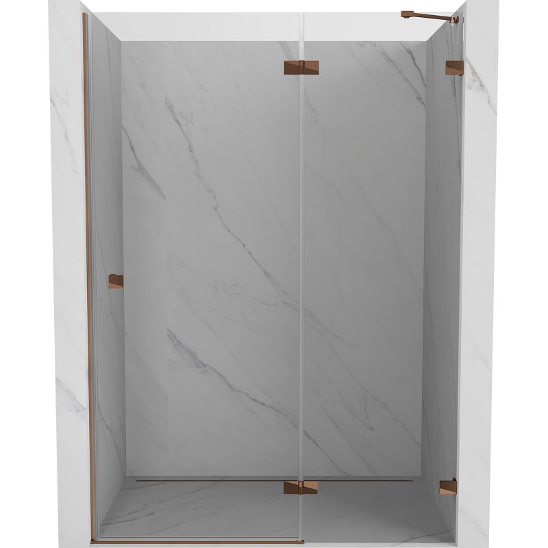 Mexen Lunar uși de duș batante dreapta 130 cm, transparent, aur roz - 834-130-000-60-00-P