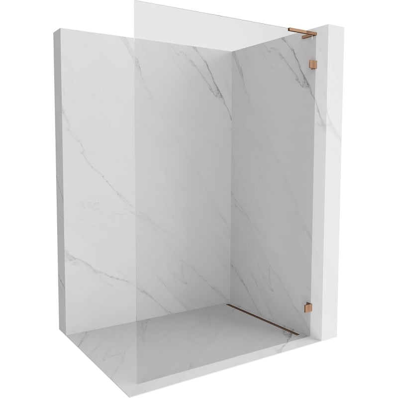 Mexen Lunar L perete de duș Walk-in dreapta 90 x 200 cm, transparent 8 mm, aur roz - 830L-090-000-60-00-P