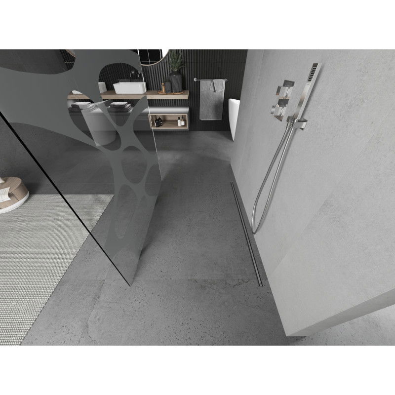 Mexen Kioto szabadon álló zuhanyfal 140 x 200 cm, fehér hullám 8 mm, króm - 800-140-002-01-97