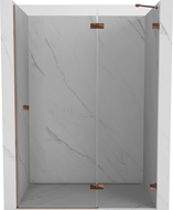 Mexen Lunar uși de duș batante dreapta 140 cm, transparete, aur roz - 834-140-000-60-00-P
