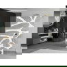 Mexen Kioto perete de duș de sine stătător 100 x 200 cm, transparent/Model alb 8 mm, Aurie - 800-100-002-50-97