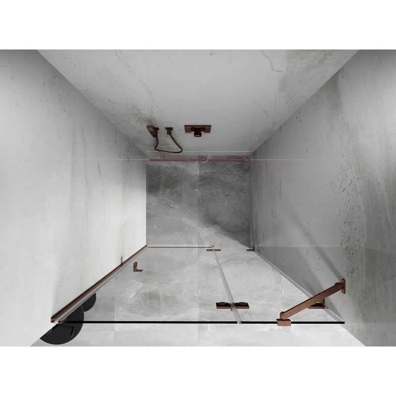 Mexen Lunar uși de duș batante dreapta 110 cm, transparent, cupru periat - 834-110-000-65-00-P