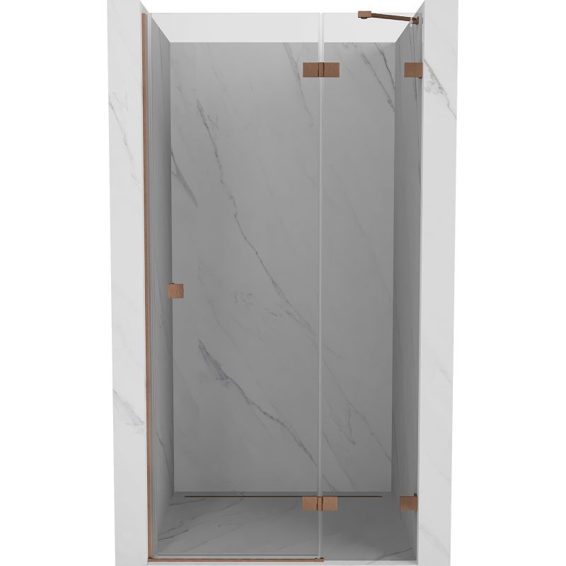 Mexen Lunar uși de duș batante dreapta 120 cm, transparent, cupru periat - 834-120-000-65-00-P