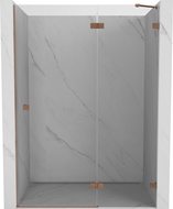 Mexen Lunar ușă de duș batantă dreaptă 130 cm, transparent, cupru periat - 834-130-000-65-00-P