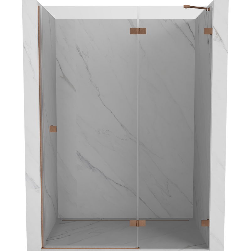 Mexen Lunar ușile de duș batante dreapta 140 cm, transparent, cupru periat - 834-140-000-65-00-P
