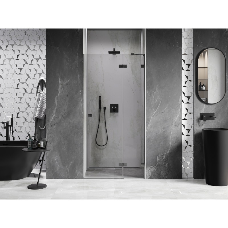 Mexen Lunar uși de duș batante dreapta 95 cm, transparent, gri-înarmat periat - 834-095-000-66-00-P