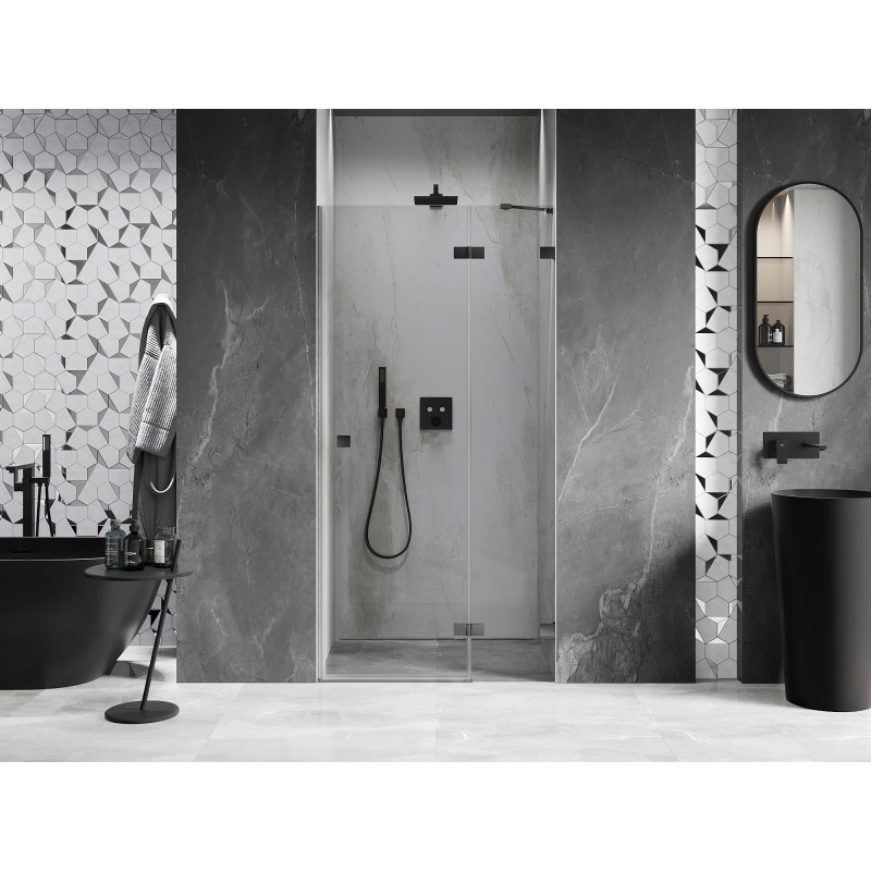 Mexen Lunar uși de duș batante dreapta 95 cm, transparent, gri-înarmat periat - 834-095-000-66-00-P