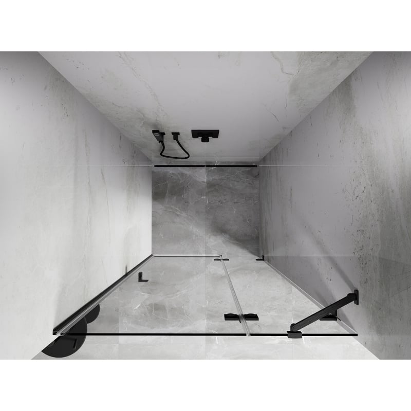 Mexen Lunar ușă de duș pivotantă dreapta 95 cm, transparentă, gri armat periat - 834-095-000-66-00-P