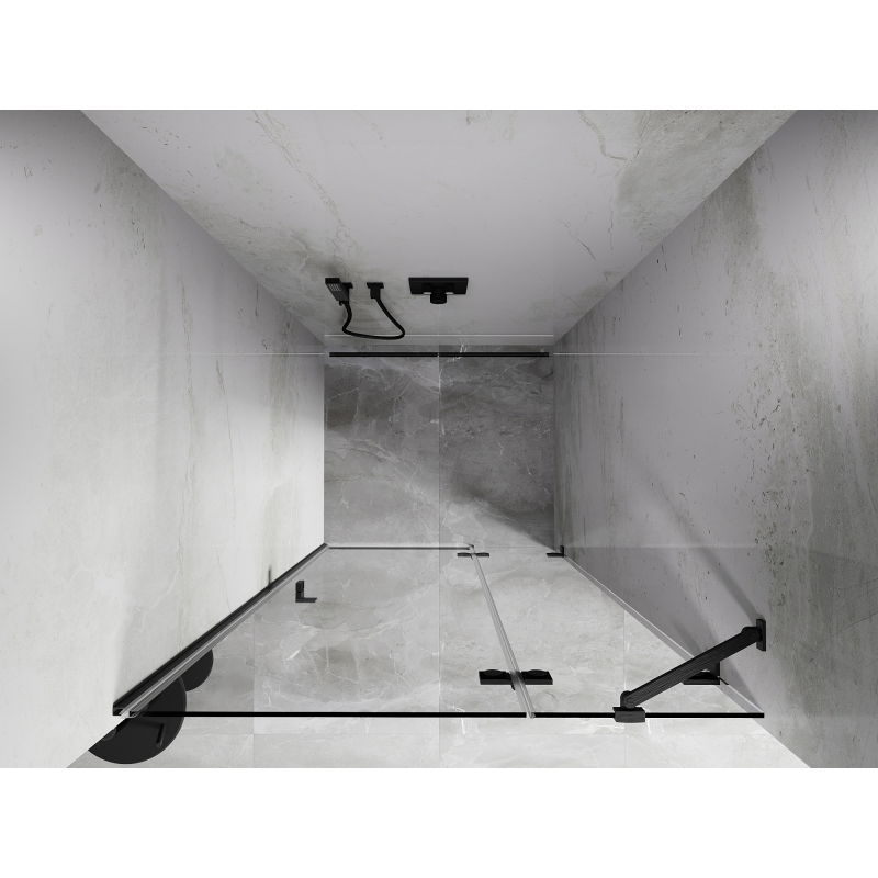 Mexen Lunar uși de duș batante dreapta 125 cm, transparent, gun gray periat - 834-125-000-66-00-P