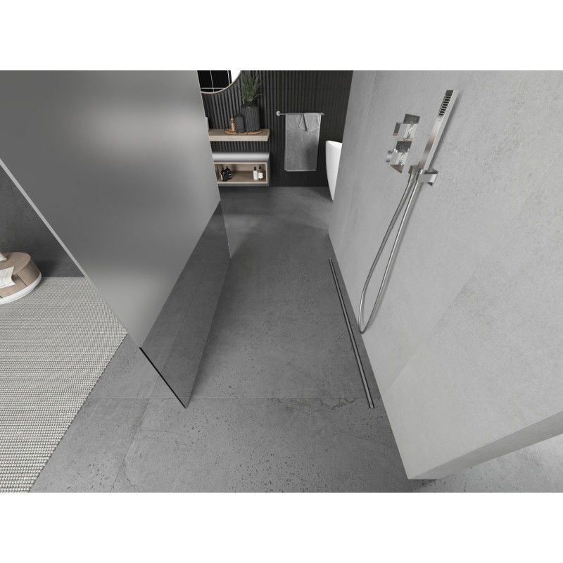 Mexen Kioto perete de duș liber 140 x 200 cm, transparent/gheață 8 mm, crom - 800-140-002-01-35